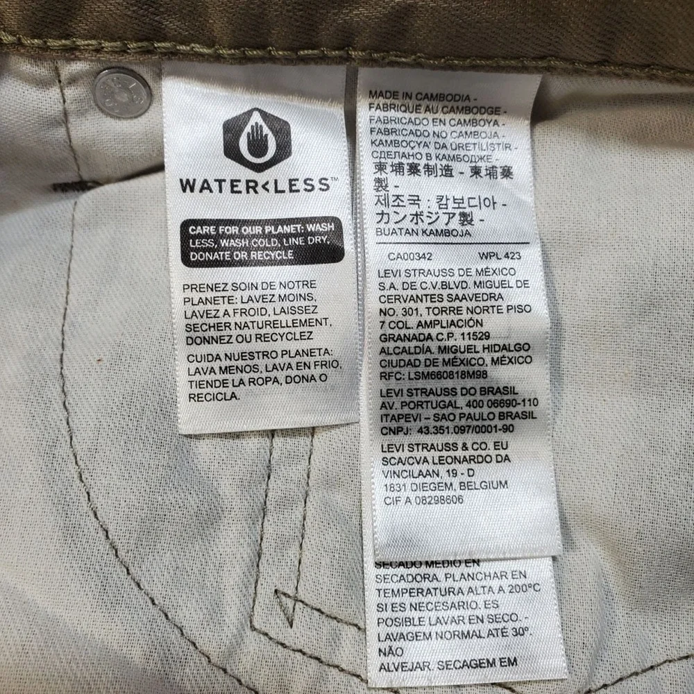 Levis 559 Relaxed Straight Jeans Mens 34x36 NWT Khaki Tan 100% Cotton Pants New